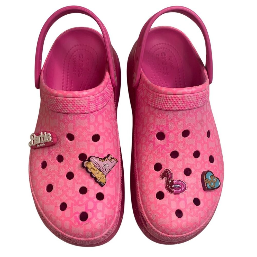 Pink‎ MEGA Crocs with Barbie Jibbitz Charms Unisex Clogs